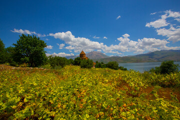 There is a church built by Armenians on the island within the borders of the Gevaş district of Van.