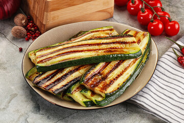 Grilled zucchini with olive oil