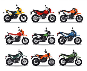 Fototapeta premium Motorcycle Collection in Different Colors