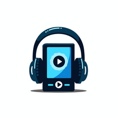 Fototapeta premium Music Player with Headphones Icon 