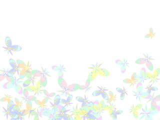 Graceful butterflies in line art style with abstract shapes.  beautiful color butterflies,set, isolated on a white