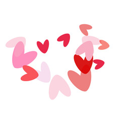  Border design element for festive banner, greeting card, postcard, wedding invitation, Valentines day and save the date card.  Flying Red rose petals on a transparent background.