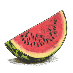 watermelon vintage illustration isolated on transparent background, cut out
