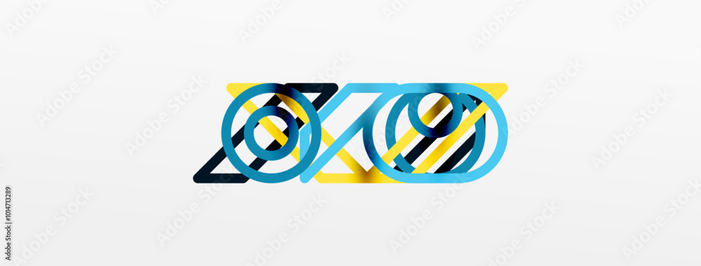 Poster Abstract background - colorful circle lines technology or business digital template