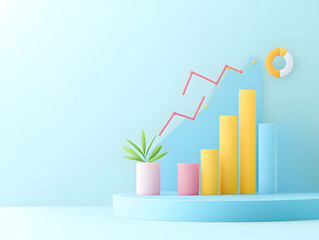 Colorful Data Visualization with Growth Indicators