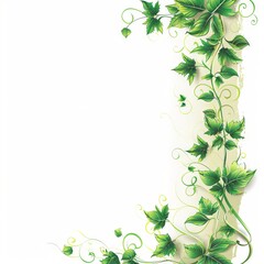 Elegant green plant decoration with blank area for text
