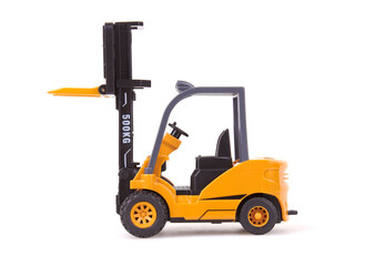 Forklift loader, stacker truck, isolate on white