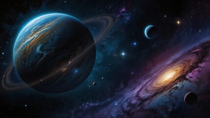 Obraz premium Galaxy in outer space that looks beautiful with a stunning spectrum of light and thousands of stars spread out