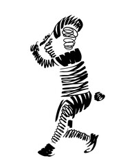 Tennis player, abstract vector illustration