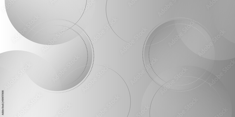 Poster white and grey abstract background with geometric circle shapes. abstract geometric background vecto