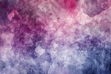 Fototapeta premium Vibrant abstract watercolor background featuring a blend of pink and purple hues with artistic texture and subtle gradient effects.