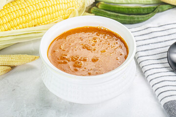 Vegan cuisine - hot tomato soup