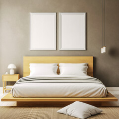 Minimalist Bedroom with Wooden Bed and Simple Decor