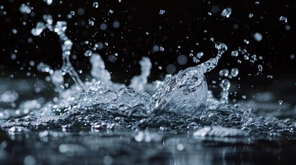 "A Splash of Creativity: Slow-Motion Water Dynamics on Black"