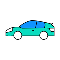 Fototapeta premium hot hatch car line icon vector. hot hatch car sign. isolated symbol illustration