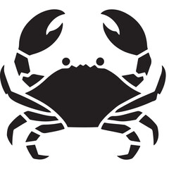Crab Icon Silhouette Vector Illustration. Isolated On White Background.