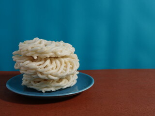 a typical Indonesian food called kerupuk or krupuk. Typical Indonesian crackers