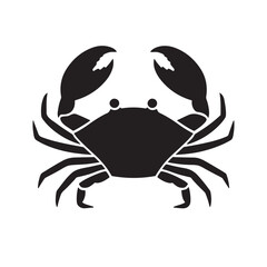 Crab Icon Silhouette Vector Illustration. Isolated On White Background.