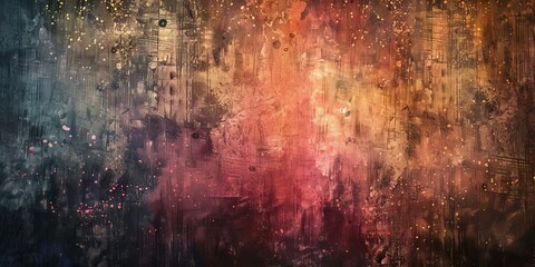 A vibrant abstract painting featuring a blend of colors and textured brush strokes, creating a dynamic and artistic background.