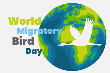 World migratory bird day poster illustration