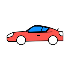 coupe sportive car line icon vector. coupe sportive car sign. isolated symbol illustration