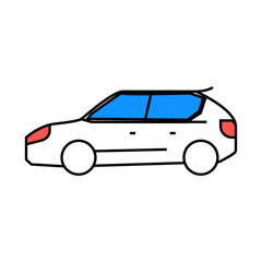 Obraz premium cuv crossover line icon vector. cuv crossover sign. isolated symbol illustration