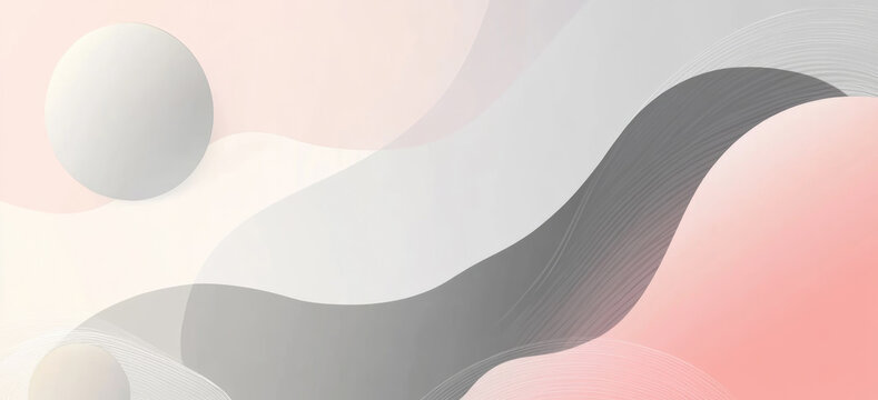 Pastellgraues Aquarell-Design mit dezenten geometrischen Formen als Hintergrund im Bannerformat, mit Textfreiraum