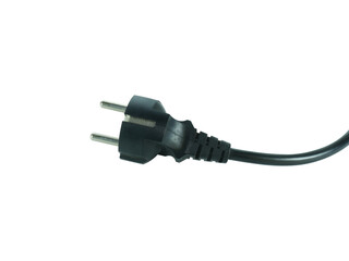 Power plug for electronic devices isolated on transparent background.