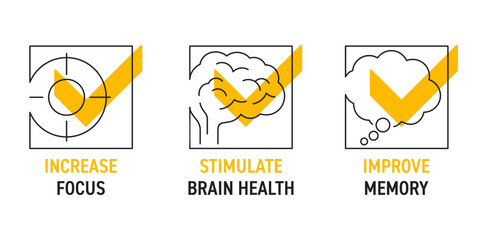 Square icons - Nutrition Supplement for brain boost