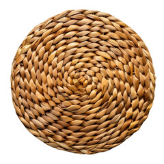 Obraz premium Circular Woven Placemats Made from Natural Materials in Brown.