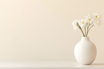 Minimalist Vase with White Daisies Capturing the Beauty of Simplicity