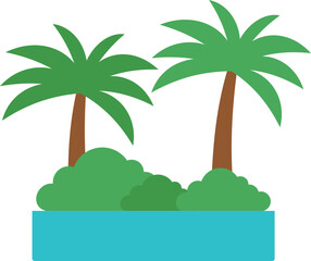 Forest with coconut tree illustration