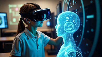 kids learn a new technology such Augmented reality and virtual reality