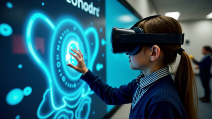 kids learn a new technology such Augmented reality and virtual reality