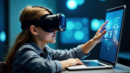 kids learn a new technology such Augmented reality and virtual reality