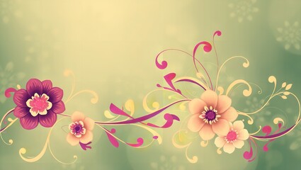 Stunning Abstract Background Featuring Floral Swirls: Perfect for Digital Art