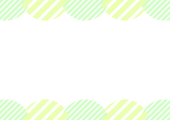 背景　ストライプ柄の丸　枠　緑