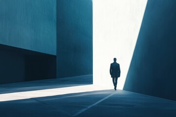 Obraz premium Abstract Figure in Geometric Environment