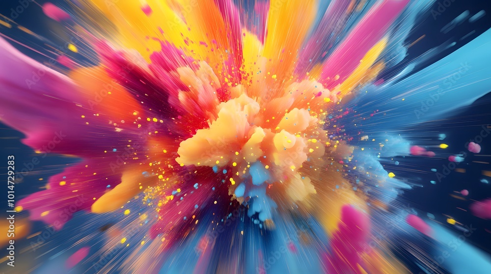 Aufkleber a vibrant explosion of colors creating a dynamic and energetic abstract background, perfect for arti