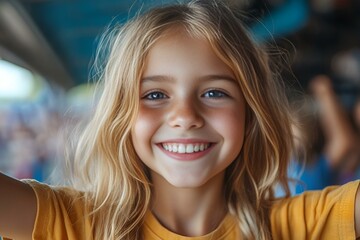 Fototapeta premium Joyful Child Smiling at the Camera