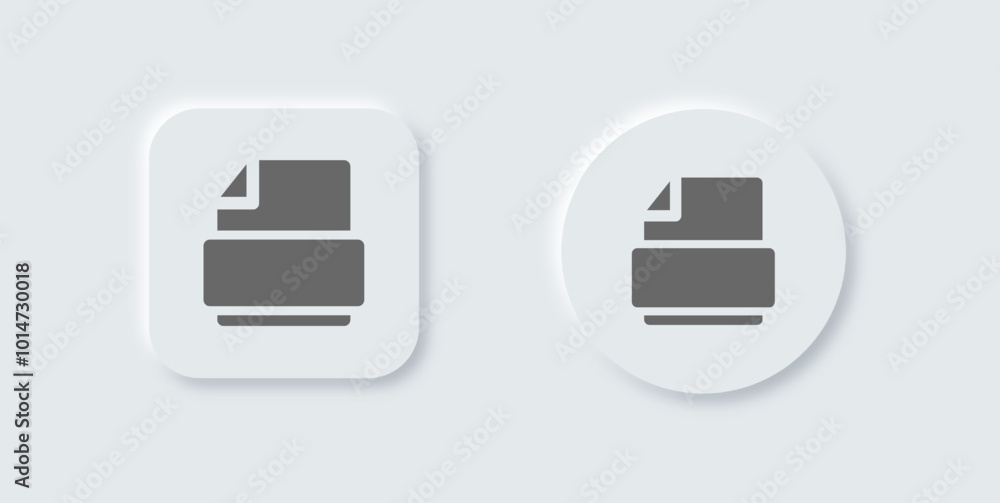 Poster format solid icon in neomorphic design style. file type signs vector illustration.