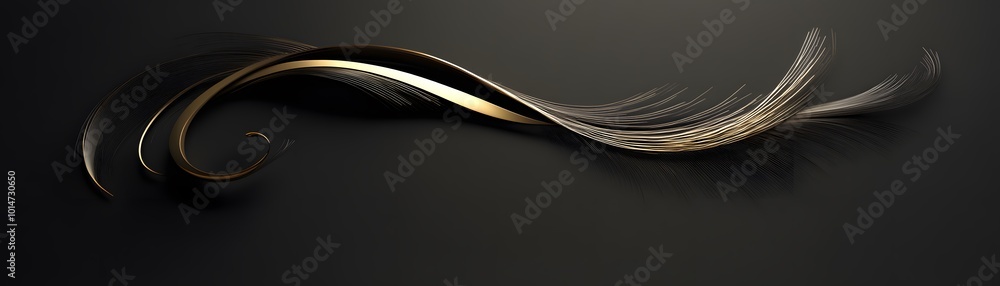 Poster elegant abstract design featuring smooth curves and a blend of colors on a dark background, perfect 