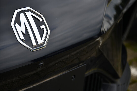 Celle, Lower Saxony, Germany - August 16, 2024: MG dealership in Celle - MG Motor is an automotive brand owned by the Shanghai-based, state-owned carmaker SAIC Motor