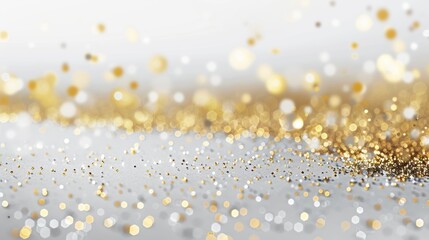 Fototapeta premium Elegant New Year's Sparkles: Minimalist Gold and Silver Particle Background for Design