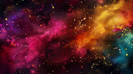 Cosmic Abstract Art Splashes of Color