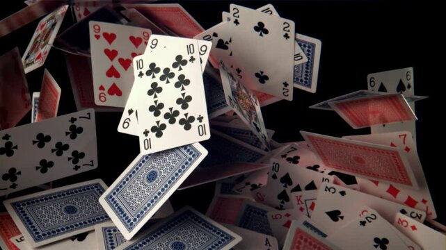 Poker Cards. Filmed on a high-speed camera at 1000 fps. High quality FullHD footage