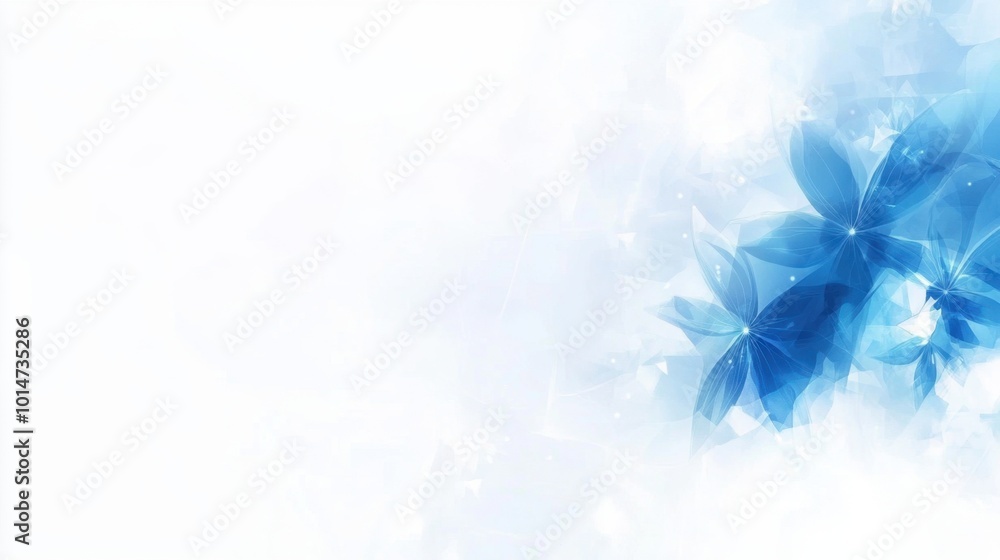 Poster soft gradient abstract background transitioning from blue to white with an open space on the left fo