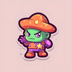 A little cartoon looking angry