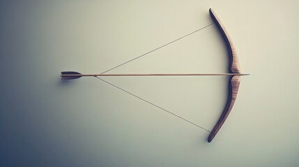 Minimalist Archery Bow, simple design, elegant form, plain background, emphasizes craftsmanship and functionality, serene aesthetic
