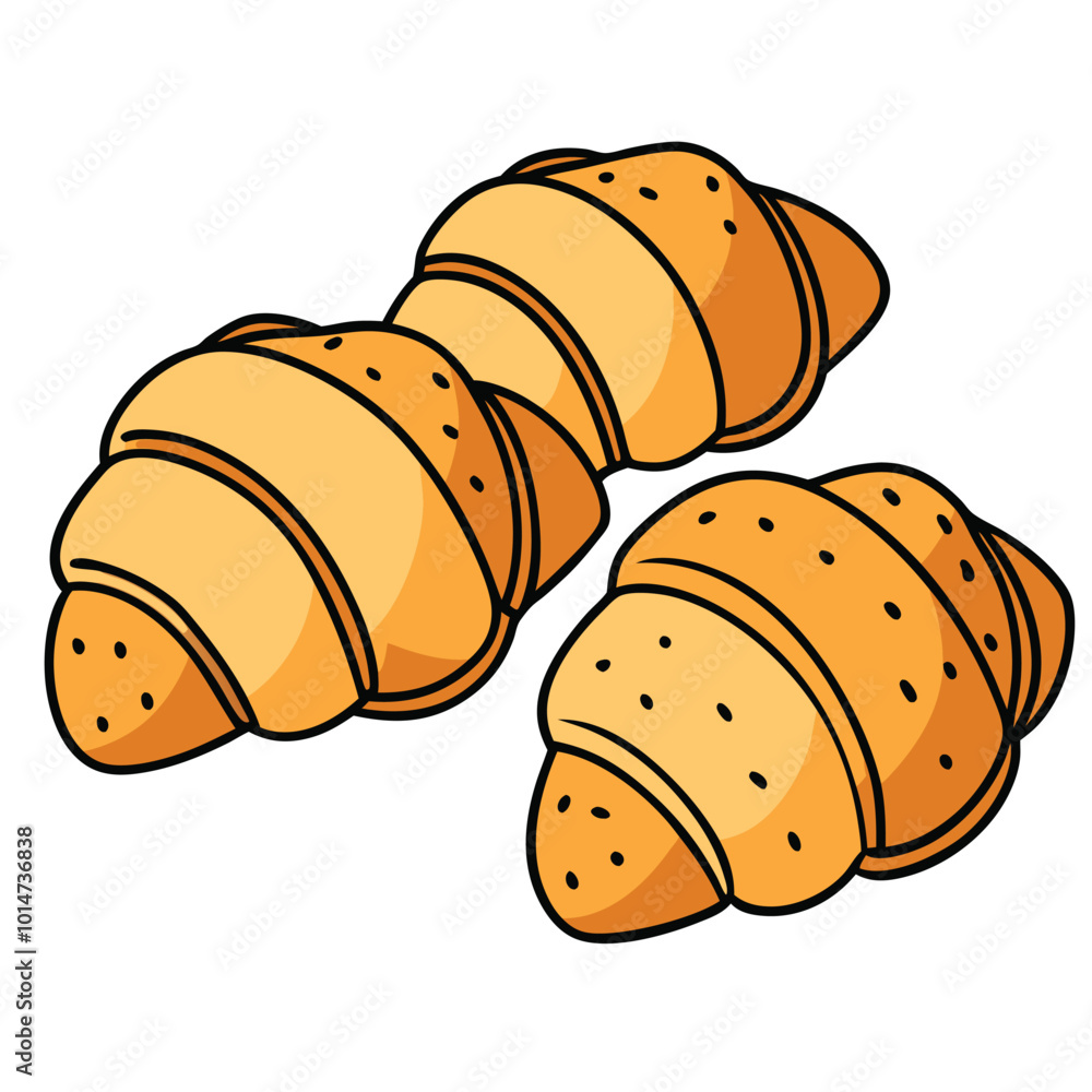 Wall mural croissants' food vector illustration.